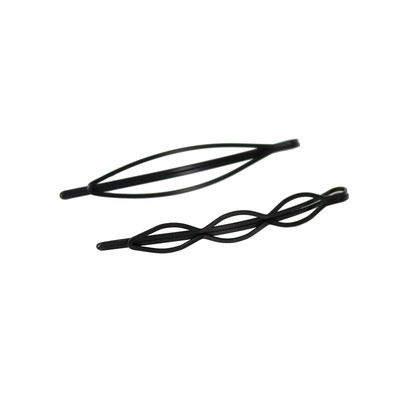 12个装发夹合金简约侧边黑色夹子