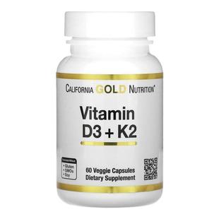 美国加州CGN黄金保证维生素D3+K2胶囊骨骼健康协同配方促钙吸收