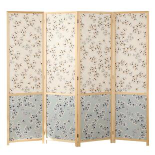 现代简约实木布艺屏风隔断帘可移动折叠遮挡家用客厅书房酒店宾馆