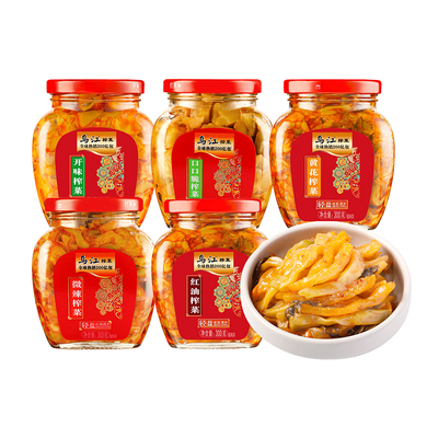 乌江榨菜瓶装300g微辣正宗涪陵红油清爽榨菜丝罐装黄花下饭菜咸菜