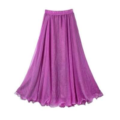 舞蹈大摆沙滩雪纺百褶半身裙