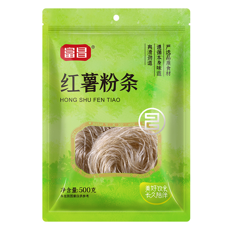 富昌临门红薯粉条500g*2正宗酸辣粉粗地瓜粉纯手工火锅食材