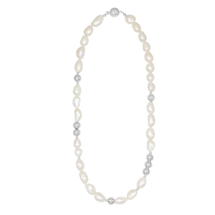 JX I 英格丽德 异形巴洛克珍珠串珠项链高级银珠极简设计锁骨链