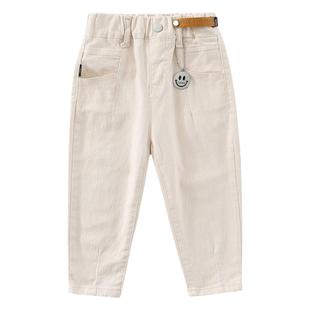 女童白色牛仔裤春秋季小童韩版洋气时髦休闲裤2岁3宝宝新款长裤潮