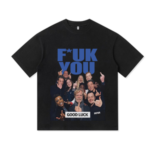 美剧无耻之徒全家福中指合影百搭重磅纯棉T恤半袖杉情侣男女同款