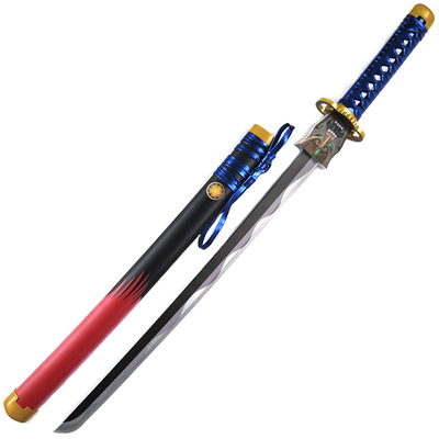 2024瓦罗兰特无畏契约鬼丸国纲刀COS武器太刀道具模型玩具刀竹制