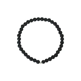 天然黑曜石脚链女 999 纯银珠小众设计高级感足链本命年转运脚饰