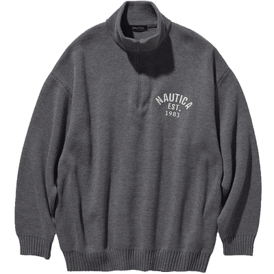 nauticawhitesail半开襟毛衣