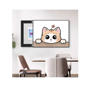 电表箱装饰画免打孔喵咪餐厅空开箱遮挡电闸盒现代简约壁画客厅画
