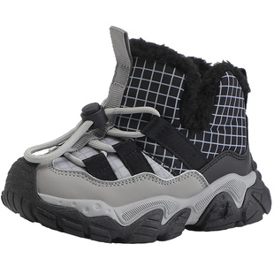 迷你巴拉儿童鞋冬季加绒保暖25年新款男童雪地靴中小童鞋女童棉靴