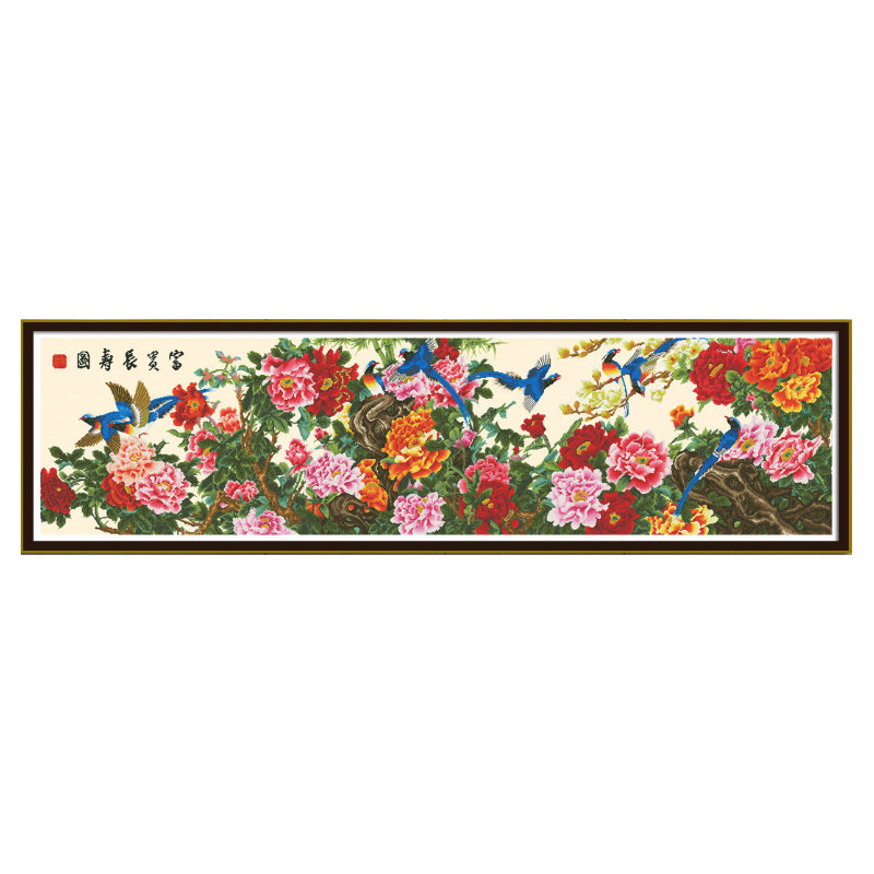 蒙娜丽莎花卉客厅古绢布十字绣