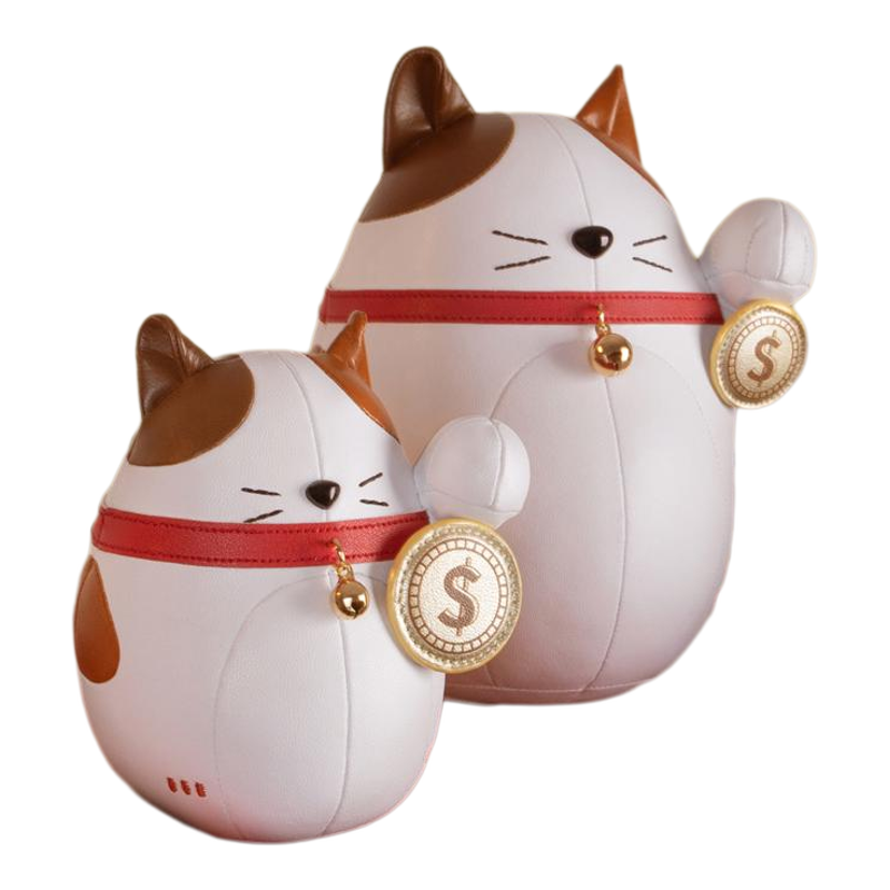 招财猫书房摆件zuny皮革装饰送礼