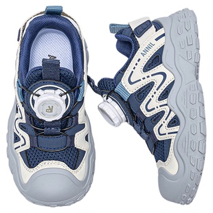 安奈儿男童运动鞋春秋新款男孩透气网面中大童轻便儿童跑步鞋