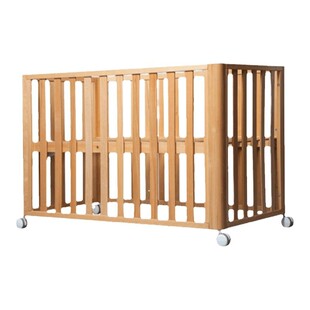 榉木婴儿床实木拼接床防溢奶小床可移动多功能宝宝床带围栏幼儿床