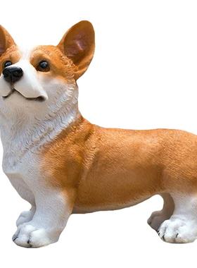 仿真树脂动物柯基狗家居摆设小狗工艺品雕塑电视柜客厅装饰品摆件
