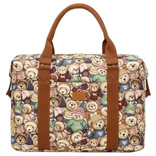 小熊依恋旅行包女大容量手提出差行李袋短途旅游收纳袋套拉杆女包