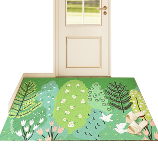 大江入户门地垫丝圈大门口脚垫绿色玄关地毯耐脏免洗进门防滑门垫