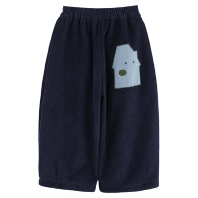 女童灯芯绒加绒直筒裤一体绒长裤