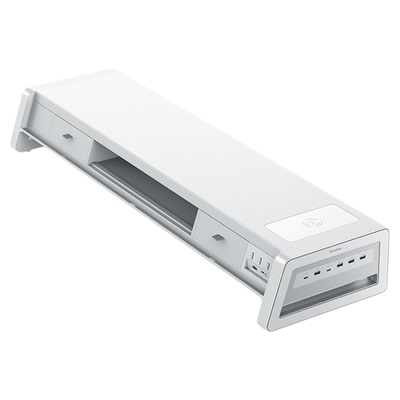 鹿为 超级领航者系列 电脑笔记本显示器增高架 加宽加高双层桌面收纳架子带快充无线充HUB拓展rgb彩灯