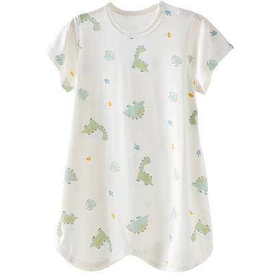 宝宝睡裙夏季短袖莫代尔长款睡袍