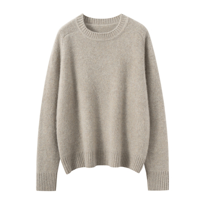 羊绒衫女士山羊绒圆领宽松加厚