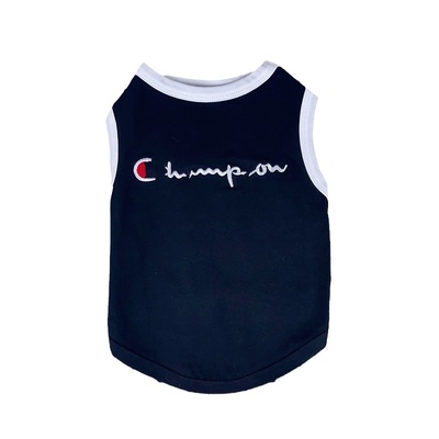 背心T恤狗狗猫刺绣夏季潮牌衣服