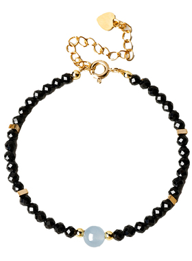 普陀山黑尖晶石招财女款叠戴手链