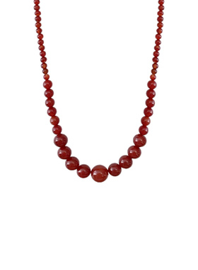 红色串珠项链女款高级轻奢