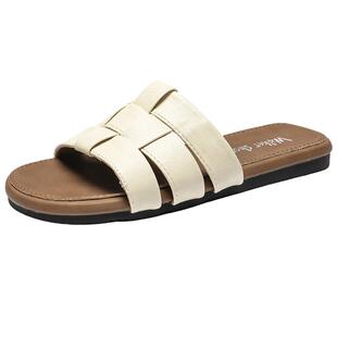 Walker Shop拖鞋女2025夏季新款外穿平底凉拖鞋休闲罗马沙滩鞋子