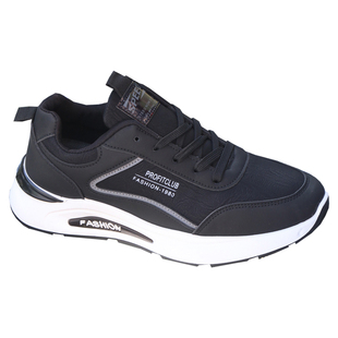 防水男鞋秋冬季新款男士休闲鞋软底跑步鞋黑色皮面运动鞋防滑鞋男