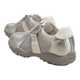 真皮厚底小白鞋女2026新款夏季轻便运动休闲鞋子百搭内增高德训鞋