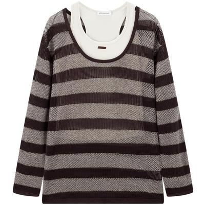 太平鸟莱赛尔真两件镂空针织罩衫