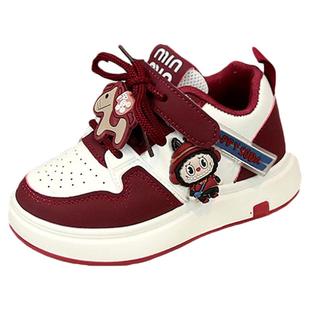 官网C&K红色鞋子女童板鞋2026新款春季软底儿童运动鞋时尚小女孩