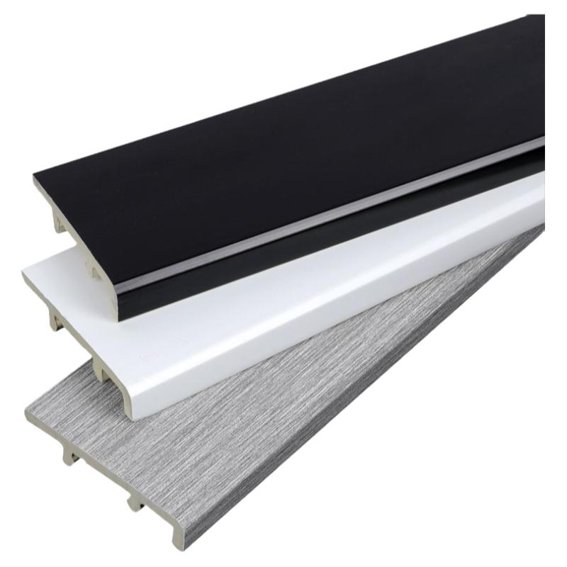 加厚8公分精致简约地脚线防水防潮pvc卡扣踢脚线免漆家用木地板