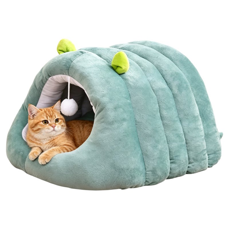冬季加厚保暖封闭毛毛虫猫窝