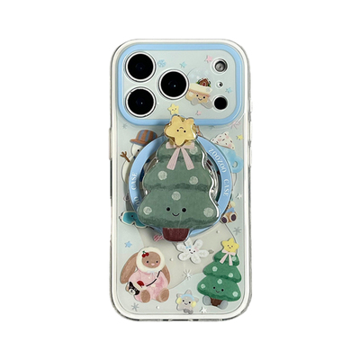 苹果17pro卡通圣诞树磁吸手机壳