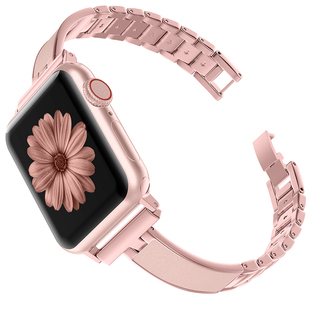 GELVTIC适用苹果iwatchS10表带女手镯applewatch11表带金属高级感