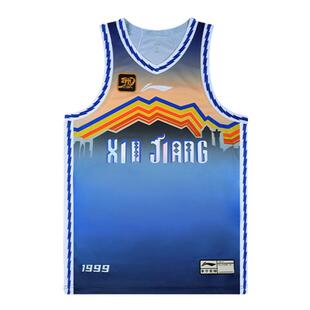 李宁正品CBA新疆伊力特队球迷版男子速干凉爽比赛无袖背心AAYU541