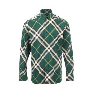 【自营】BURBERRY/博柏利男士格纹棉宽松开衫衬衫男装长袖衬衣