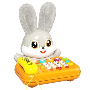 儿童电话玩具兔子音乐电话车座机仿真早教益智婴儿按键新年礼物