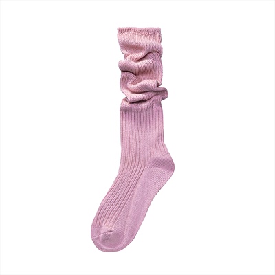 SS2L淡粉蓝色芭蕾风粗针粗线纯棉长筒小腿袜中筒堆堆袜女加厚保暖