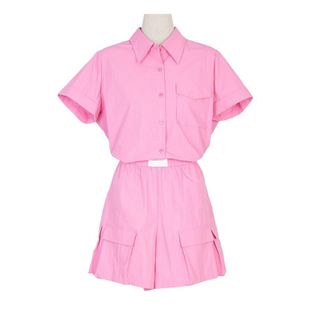 婉甸2025夏季新品甜粉色短袖套装两件套1242L07RS4