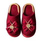 洁丽雅结婚拖鞋2025新款一对红色喜庆新婚婚庆居家厚底防滑棉拖鞋