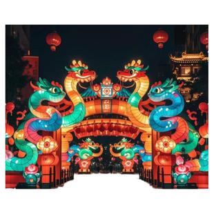 2026春节花灯大型花灯元旦马年花灯定制景区亮化中秋彩绘灯光节美