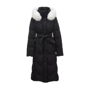 绫致ONLY2024秋冬季90白鹅绒保暖直筒连帽长款羽绒服女时尚潮