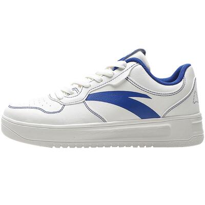 安踏板鞋男鞋复古白蓝小白鞋