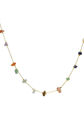 彩色原石项链女2025夏季新品