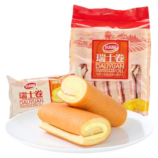 达利园糕点橙汁味瑞士卷袋装休闲零食营养早餐蛋糕毛巾卷吐司点心