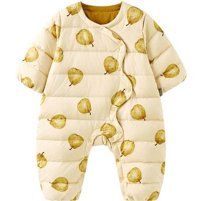 童泰婴儿羽绒连体衣冬季宝宝衣服男童女童外出鸭绒哈衣三防爬服