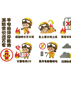 安全消防教育墙贴面幼儿园装饰